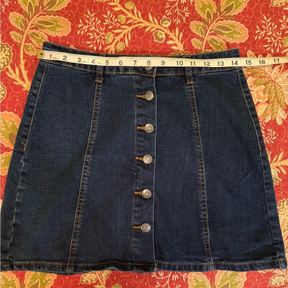 Hot Kiss Denim Button-Up Skirt